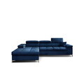Coltar extensibil stanga 4 locuri ELTAP, Ric-49, Ricardo, 281x205x88 cm, lemn/poliester, albastru inchis