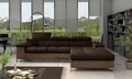 Coltar extensibil dreapta 4 locuri ELTAP, Ric-52, Ricardo, 281x205x88 cm, lemn/poliester, maro inchis/maro deschis