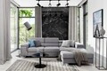 Coltar extensibil dreapta 4 locuri ELTAP, Ric-54, Ricardo, 281x205x88 cm, lemn/poliester, gri deschis