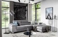 Coltar extensibil dreapta 4 locuri ELTAP, Ric-54, Ricardo, 281x205x88 cm, lemn/poliester, gri deschis