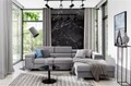 Coltar extensibil dreapta 4 locuri ELTAP, Ric-54, Ricardo, 281x205x88 cm, lemn/poliester, gri deschis
