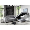 Coltar extensibil dreapta 4 locuri ELTAP, Ric-54, Ricardo, 281x205x88 cm, lemn/poliester, gri deschis