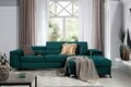 Coltar extensibil dreapta 4 locuri ELTAP, Ric-56, Ricardo, 281x205x88 cm, lemn/poliester, verde inchis