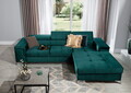 Coltar extensibil dreapta 4 locuri ELTAP, Ric-56, Ricardo, 281x205x88 cm, lemn/poliester, verde inchis