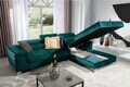 Coltar extensibil dreapta 4 locuri ELTAP, Ric-56, Ricardo, 281x205x88 cm, lemn/poliester, verde inchis