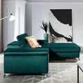 Coltar extensibil dreapta 4 locuri ELTAP, Ric-56, Ricardo, 281x205x88 cm, lemn/poliester, verde inchis