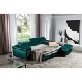 Coltar extensibil dreapta 4 locuri ELTAP, Ric-56, Ricardo, 281x205x88 cm, lemn/poliester, verde inchis