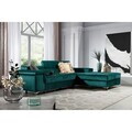 Coltar extensibil dreapta 4 locuri ELTAP, Ric-56, Ricardo, 281x205x88 cm, lemn/poliester, verde inchis