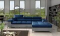 Coltar extensibil dreapta 4 locuri ELTAP, Ric-59, Ricardo, 281x205x88 cm, lemn/poliester, albastru inchis/gri