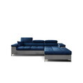 Coltar extensibil dreapta 4 locuri ELTAP, Ric-59, Ricardo, 281x205x88 cm, lemn/poliester, albastru inchis/gri