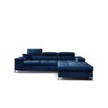 Coltar extensibil dreapta 4 locuri ELTAP, Ric-60, Ricardo, 281x205x88 cm, lemn/poliester, albastru inchis