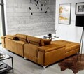 Coltar extensibil stanga 4 locuri ELTAP, Ric-65, Ricardo, 281x205x88 cm, lemn/poliester, mustar