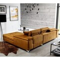 Coltar extensibil dreapta 4 locuri ELTAP, Ric-66, Ricardo, 281x205x88 cm, lemn/poliester, mustar
