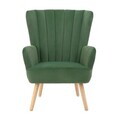 Fotoliu Mills, Homla, 75x79x102 cm, metal/catifea din poliester, verde