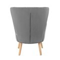 Fotoliu Mills, Homla, 75x79x102 cm, metal/catifea din poliester, gri
