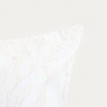 Lenjerie de pat King Size, Jakad, Homla, 200x220 cm, 3 piese, bumbac, tesatura Jacquard, alb/bej
