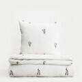 Lenjerie de pat King Size, Floral Dream, Homla, 200x220 cm, 3 piese, bumbac, alb