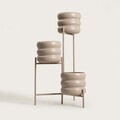 Suport pentru flori Buuble, Homla, 36x25x60 cm, metal, bej