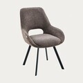 Scaun Alagi, Homla, 57x63x82 cm, metal/poliester, maro