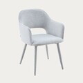 Scaun Conte, Homla, 55x62x85 cm, metal/poliester, gri deschis