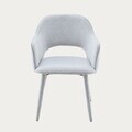 Scaun Conte, Homla, 55x62x85 cm, metal/poliester, gri deschis