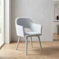 Scaun Conte, Homla, 55x62x85 cm, metal/poliester, gri deschis