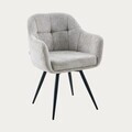 Scaun Comodo, Homla, 59x58x84 cm, metal/poliester, bej