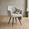Scaun Comodo, Homla, 59x58x84 cm, metal/poliester, bej