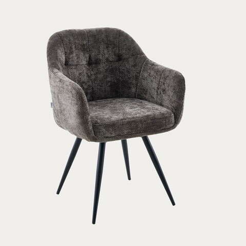 Scaun Comodo, Homla, 59x58x84 cm, metal/poliester, maro inchis