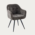 Scaun Comodo, Homla, 59x58x84 cm, metal/poliester, maro inchis