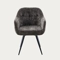 Scaun Comodo, Homla, 59x58x84 cm, metal/poliester, maro inchis