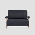 Canapea extensibila 1 loc Calore, Homla, 117x90x82 cm, lemn/poliester, gri inchis
