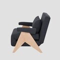 Canapea extensibila 1 loc Calore, Homla, 117x90x82 cm, lemn/poliester, gri inchis