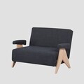 Canapea extensibila 1 loc Calore, Homla, 117x90x82 cm, lemn/poliester, gri inchis