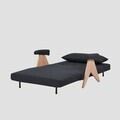 Canapea extensibila 1 loc Calore, Homla, 117x90x82 cm, lemn/poliester, gri inchis