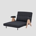 Canapea extensibila 1 loc Calore, Homla, 117x90x82 cm, lemn/poliester, gri inchis