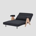 Canapea extensibila 1 loc Calore, Homla, 117x90x82 cm, lemn/poliester, gri inchis