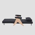 Canapea extensibila 1 loc Calore, Homla, 117x90x82 cm, lemn/poliester, gri inchis