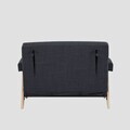 Canapea extensibila 1 loc Calore, Homla, 117x90x82 cm, lemn/poliester, gri inchis