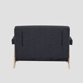 Canapea extensibila 1 loc Calore, Homla, 117x90x82 cm, lemn/poliester, gri inchis