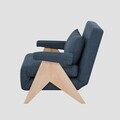 Canapea extensibila 1 loc Calore, Homla, 117x90x82 cm, lemn/poliester, albastru inchis
