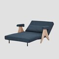 Canapea extensibila 1 loc Calore, Homla, 117x90x82 cm, lemn/poliester, albastru inchis