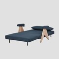 Canapea extensibila 1 loc Calore, Homla, 117x90x82 cm, lemn/poliester, albastru inchis