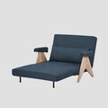 Canapea extensibila 1 loc Calore, Homla, 117x90x82 cm, lemn/poliester, albastru inchis