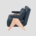 Canapea extensibila 2 locuri Calore, Homla, 157x90x82 cm, lemn/poliester, albastru inchis