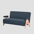 Canapea extensibila 2 locuri Calore, Homla, 157x90x82 cm, lemn/poliester, albastru inchis