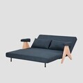Canapea extensibila 2 locuri Calore, Homla, 157x90x82 cm, lemn/poliester, albastru inchis