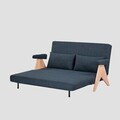 Canapea extensibila 2 locuri Calore, Homla, 157x90x82 cm, lemn/poliester, albastru inchis