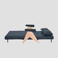 Canapea extensibila 2 locuri Calore, Homla, 157x90x82 cm, lemn/poliester, albastru inchis