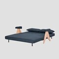Canapea extensibila 2 locuri Calore, Homla, 157x90x82 cm, lemn/poliester, albastru inchis